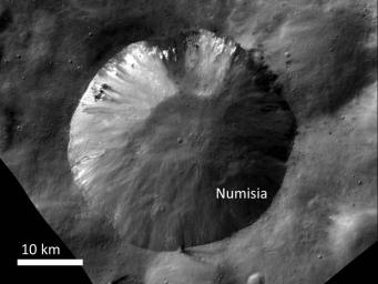 PIA15234: Bright Material at Numisia Crater