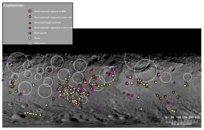 PIA15238: Map of Dark Materials on Vesta