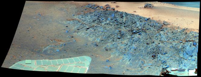 PIA15275: 'Greeley Haven' Site for Opportunity's Fifth Martian Winter (False Color)