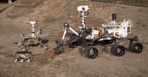 PIA15278: Three Generations of Rovers in Mars Yard