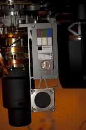 PIA15284: Contact Instrument Calibration Targets on Mars Rover Curiosity