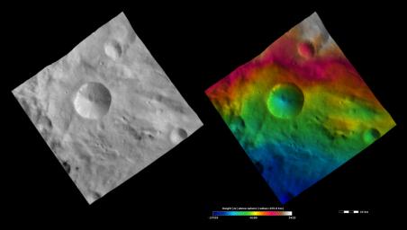 PIA15318: Topography and Albedo Image of Sextilia Crater