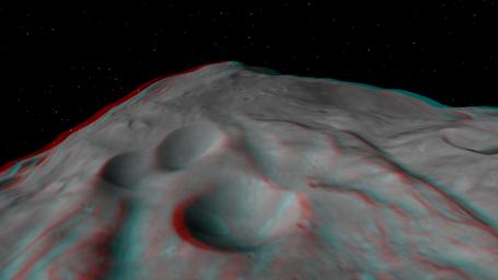 PIA15322: 3-D Image of the Central Complex in Vesta's Rheasilvia Impact Basin