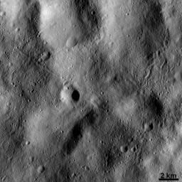 PIA15350: Markings of Ejected Material on Vesta's Surface