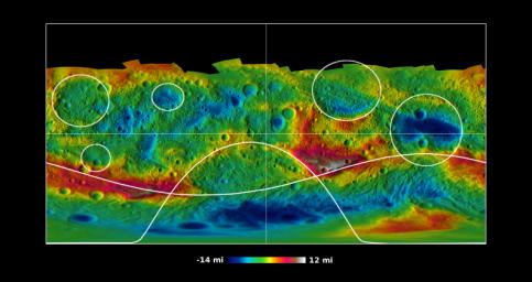 PIA15664: Global Topography of Vesta