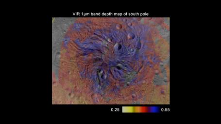 PIA15672: Pyroxene Map of Vesta's South Pole