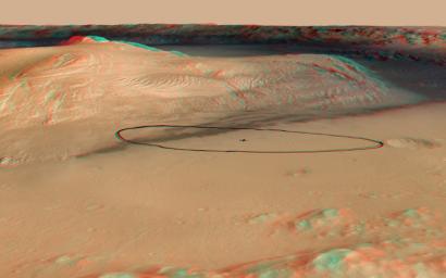 PIA15688: Landing Target for Mars Rover Curiosity, in Stereo