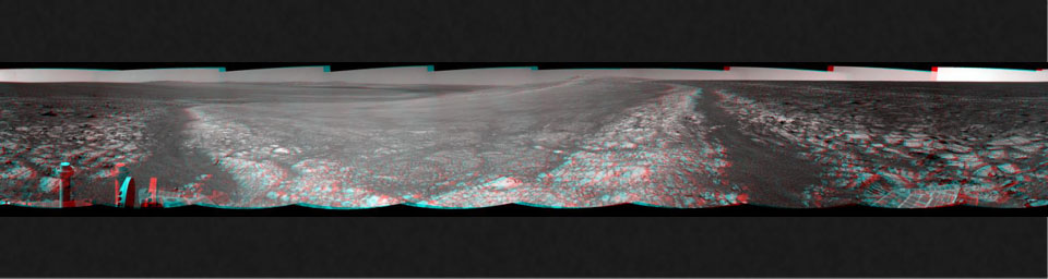 PIA16123: Opportunity's Surroundings on 3,000th Sol, in 3-D