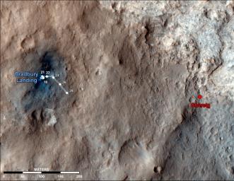 PIA16148: Curiosity Traverse Map Through Sol 29