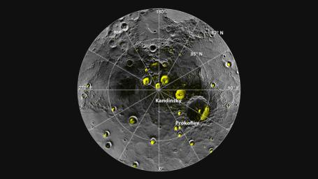 PIA16515: Radar Bright Deposits in Mercury's Polar Craters