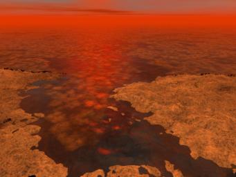 PIA16634: Floating Ice on Titan Lakes?