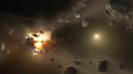 PIA17016: Asteroid Family's Shattered Past (Artist Concept)
