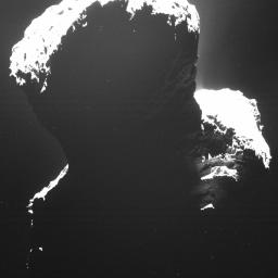 PIA19041: Rare Glance at Dark Side of Comet 67P/Churyumov-Gerasimenko