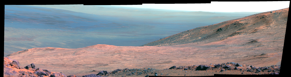 PIA19152: Mars 'Marathon Valley' Overlook (False Color)