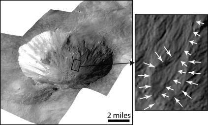 PIA19170: Gully and Fan-Shaped Deposit on Vesta