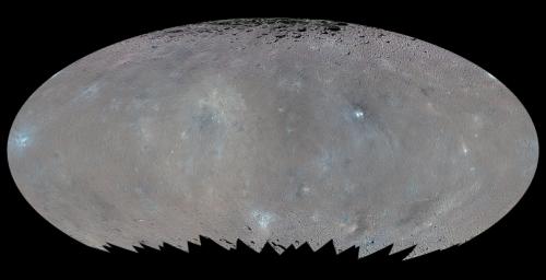 PIA20351: Color Map of Ceres (Elliptical Projection)