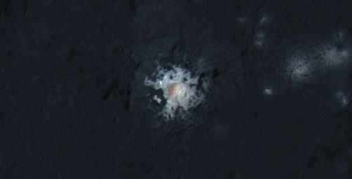 PIA20355: Center of Occator Crater (Enhanced Color)