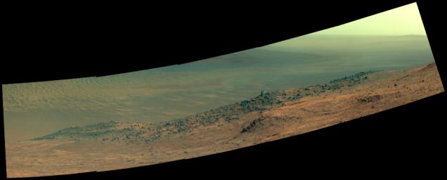 PIA20850: Mars Rover Opportunity's Panorama of 'Wharton Ridge' (Enhanced Color)