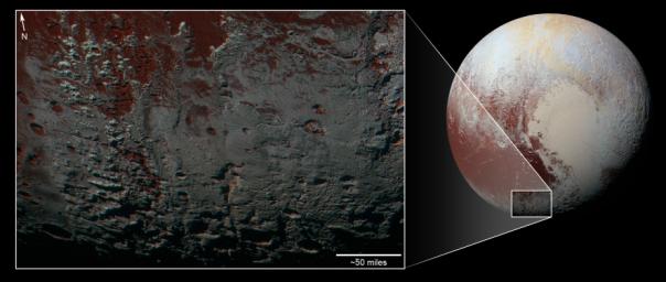 PIA21025: Pluto's Methane Snowcaps on the Edge of Darkness (context)