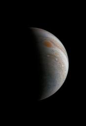 PIA21376: Crescent Jupiter with the Great Red Spot