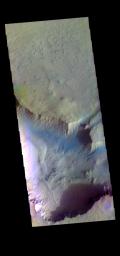 PIA21544: Asimov Crater - False Color