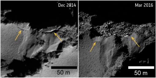 PIA21564: Cliff Collapses on Rosetta's Comet
