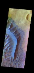 PIA21701: Russell Crater Dunes - False Color