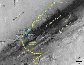 PIA21720: Mid-2017 Map of NASA's Curiosity Mars Rover Mission