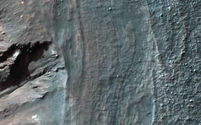 PIA21870: Crater Rim Layers, Rubble, and Gullies