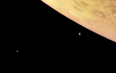 PIA21968: Juno Observes Jupiter, Io and Europa