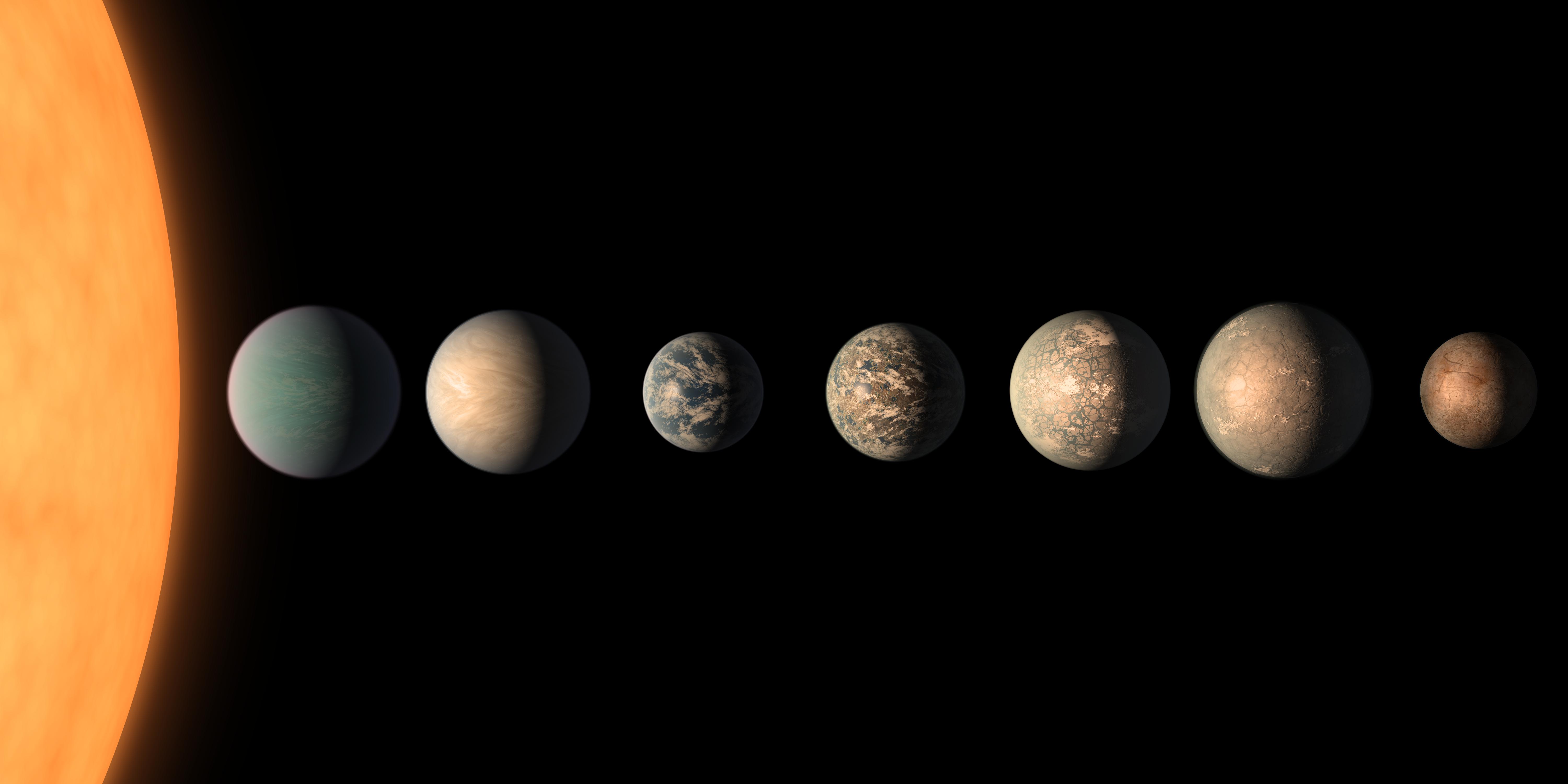 PIA22093: TRAPPIST-1 Planet Lineup - Updated Feb. 2018