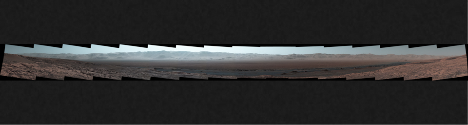 PIA22210: Wide-Angle Panorama from Ridge in Mars' Gale Crater