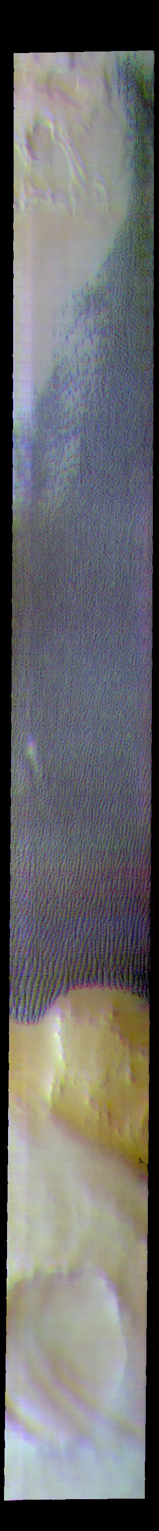 PIA22717: Escorial Crater - False Color