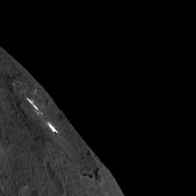 PIA22764: Occator Crater on Ceres' Limb -- Long Exposure