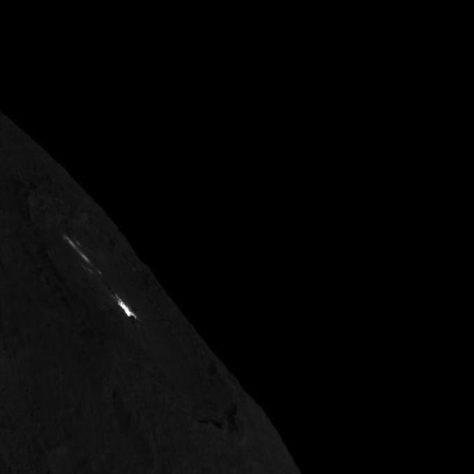 PIA22765: Occator Crater on Ceres' Limb -- Short Exposure