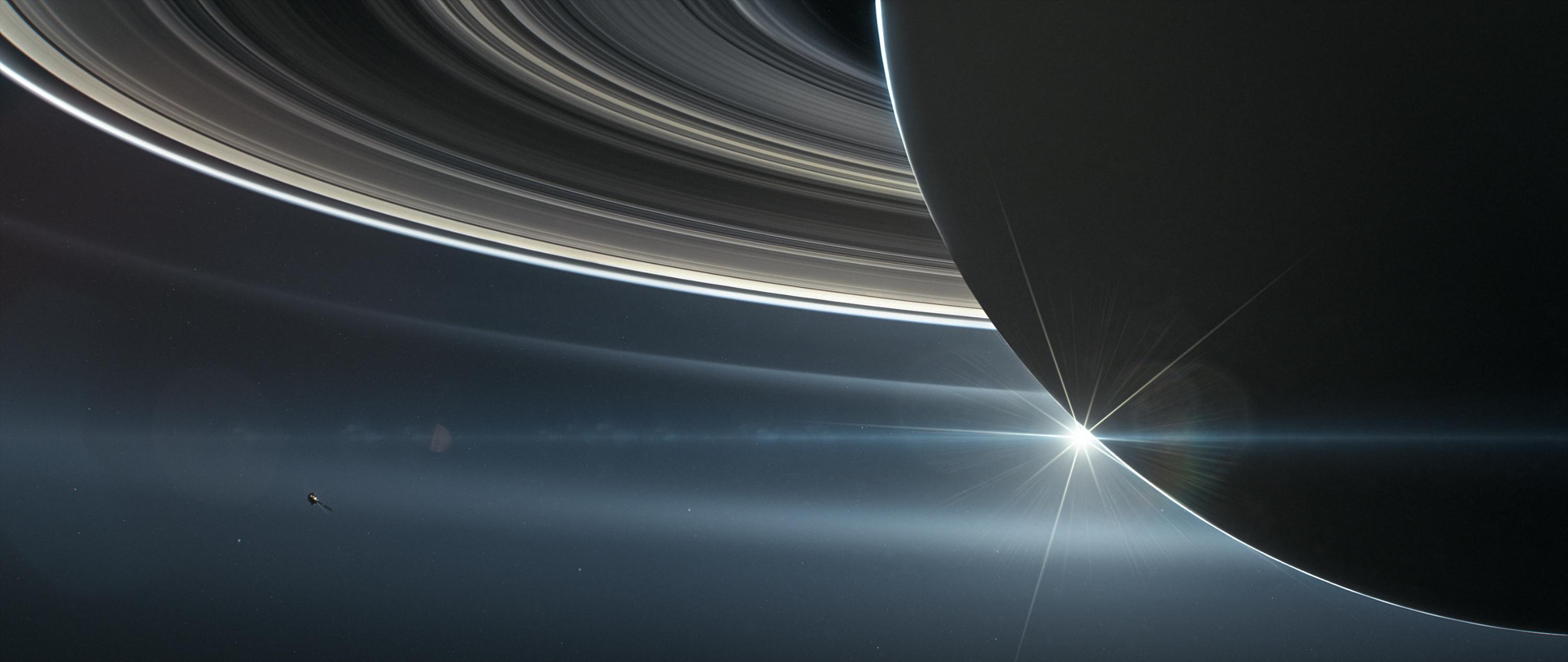PIA22766: Cassini orbiting Saturn (Illustration)
