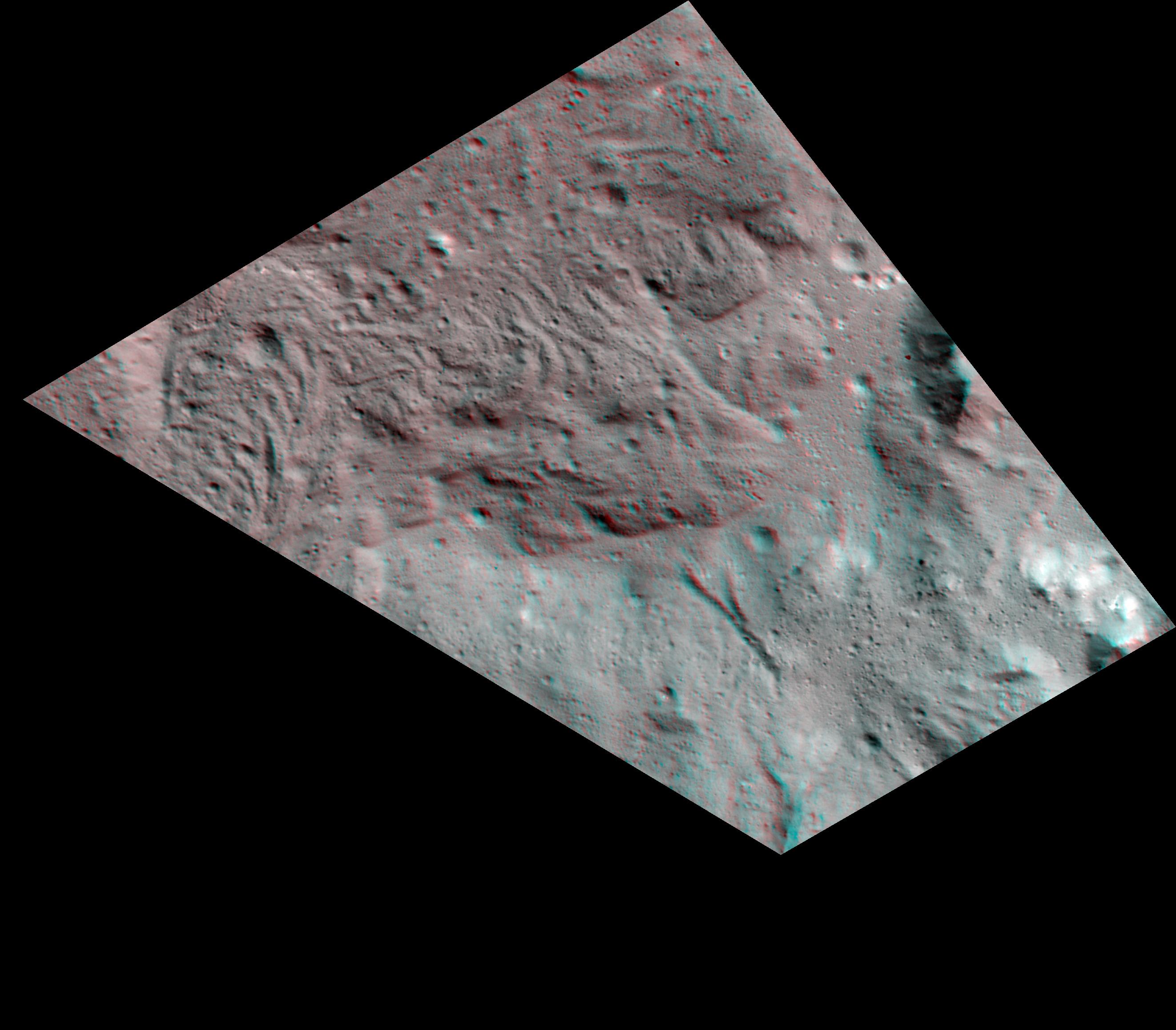 PIA22865: Lava Flows on the Floor of Occator Crater (3-D)