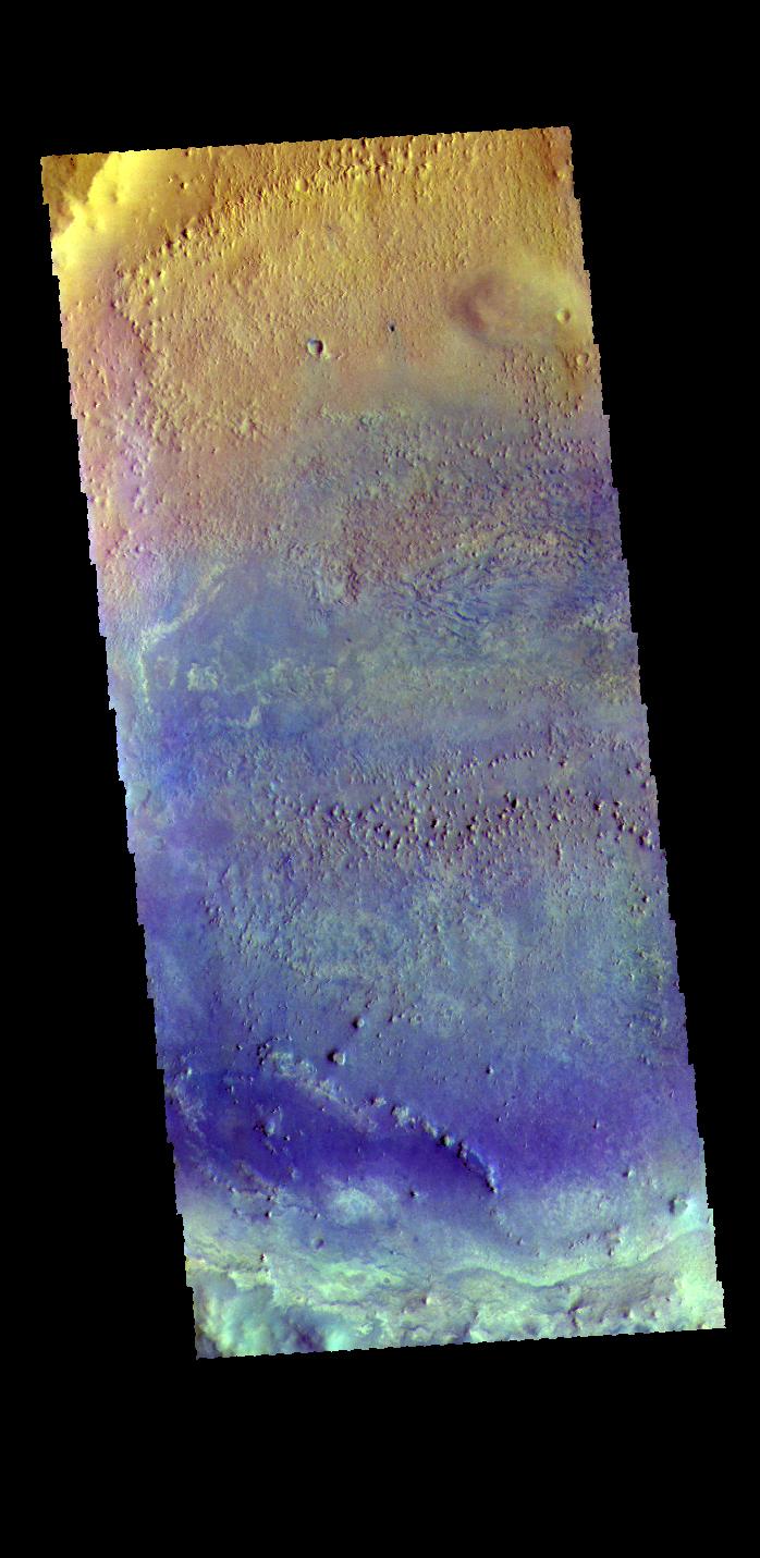 PIA23600: Arabia Terra Crater - False Color