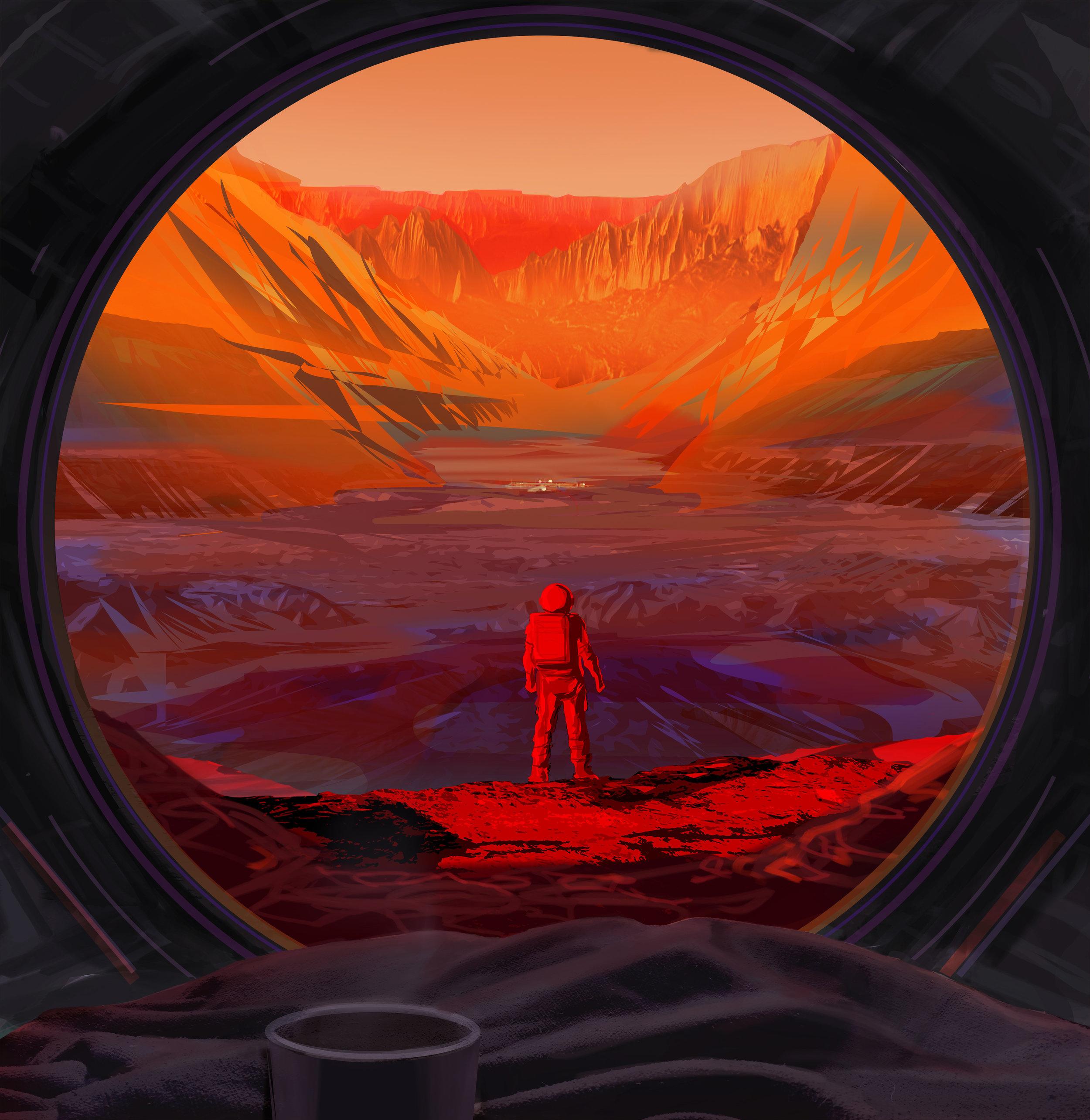 PIA23900: NASA Astronaut Stands on Mars (Illustration)