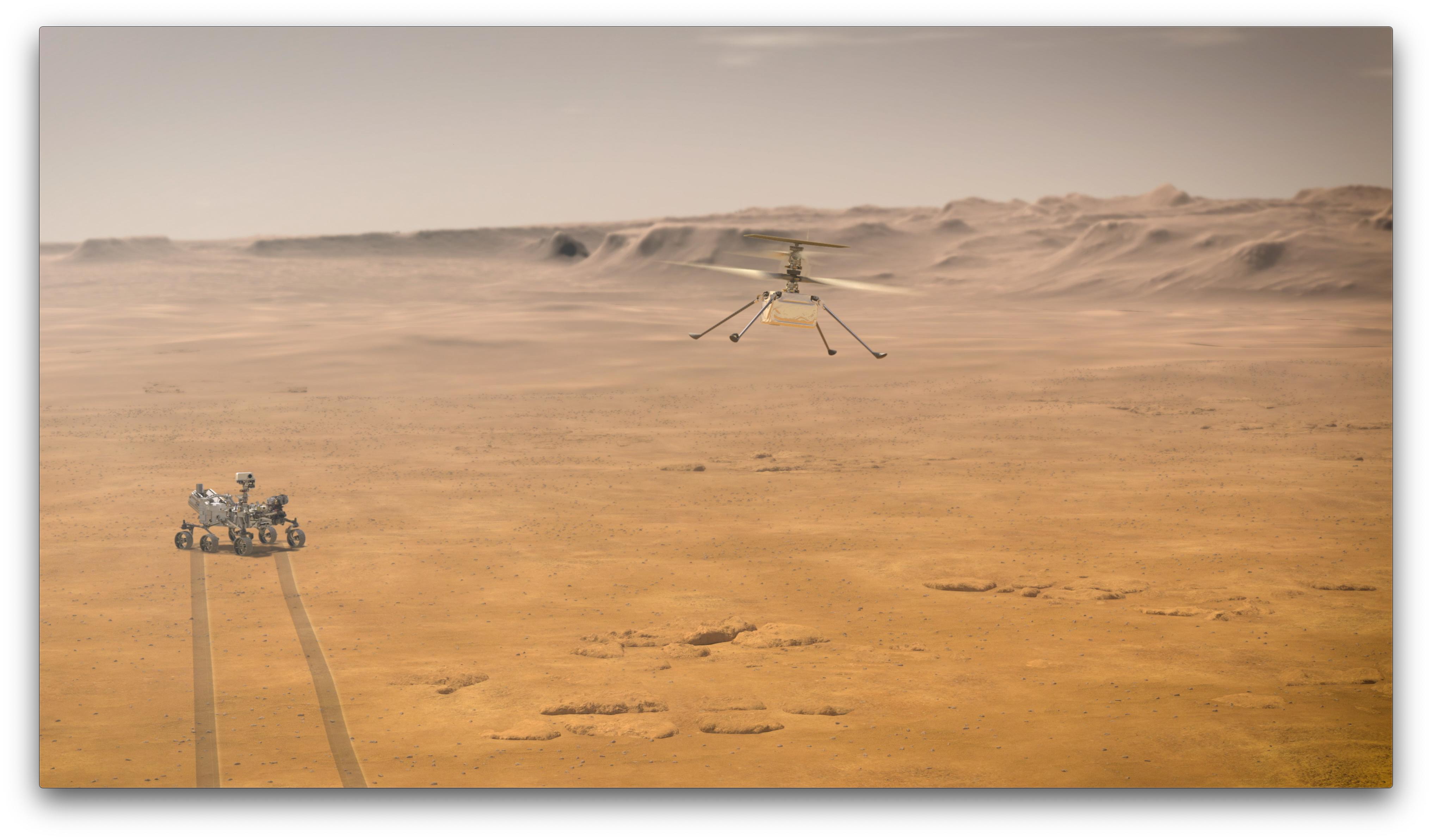 PIA23963: A Mars Rover and a Mars Flyer (Artist's Concept)