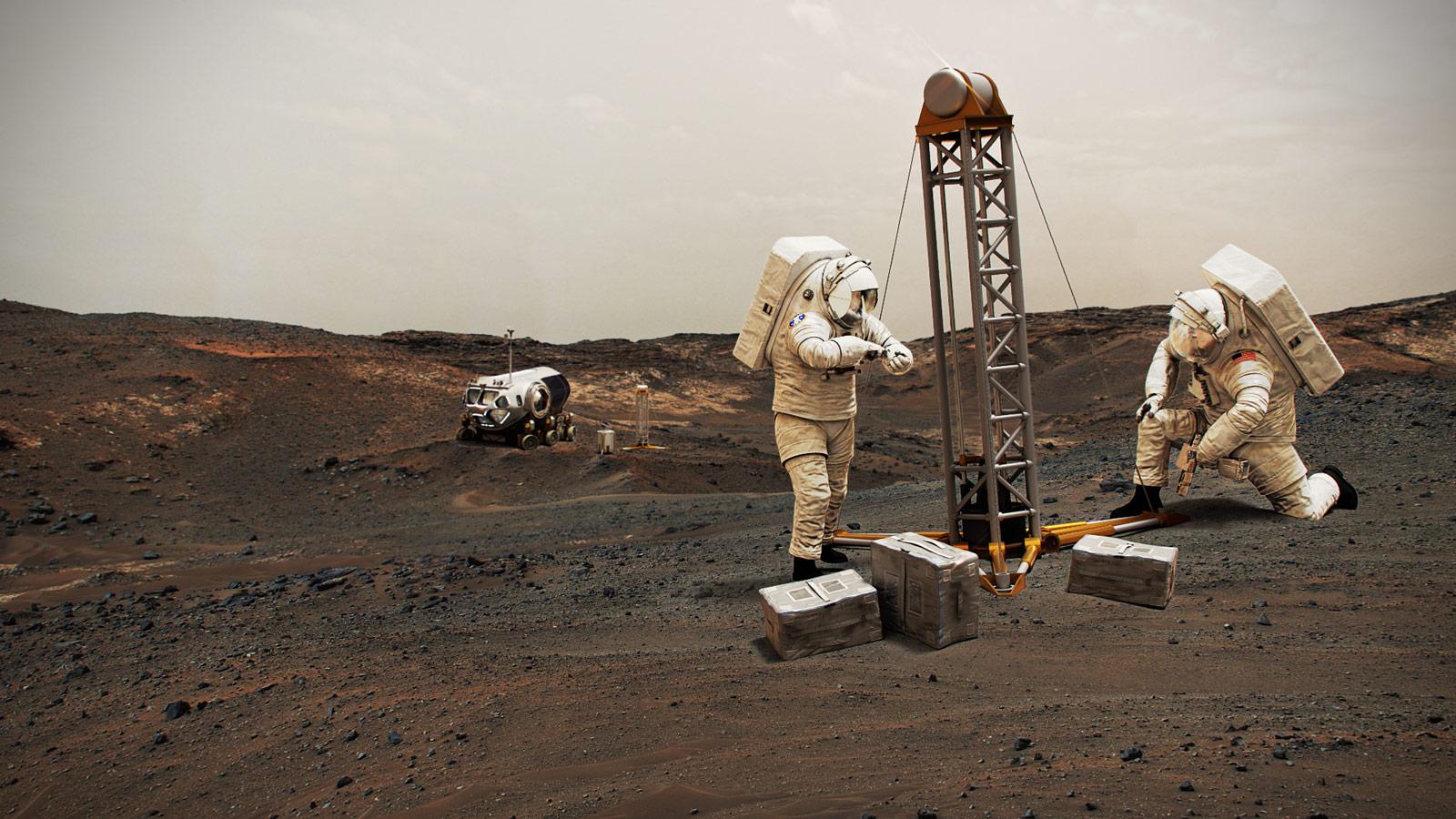 PIA24031: NASA Astronauts on Mars (Illustration)