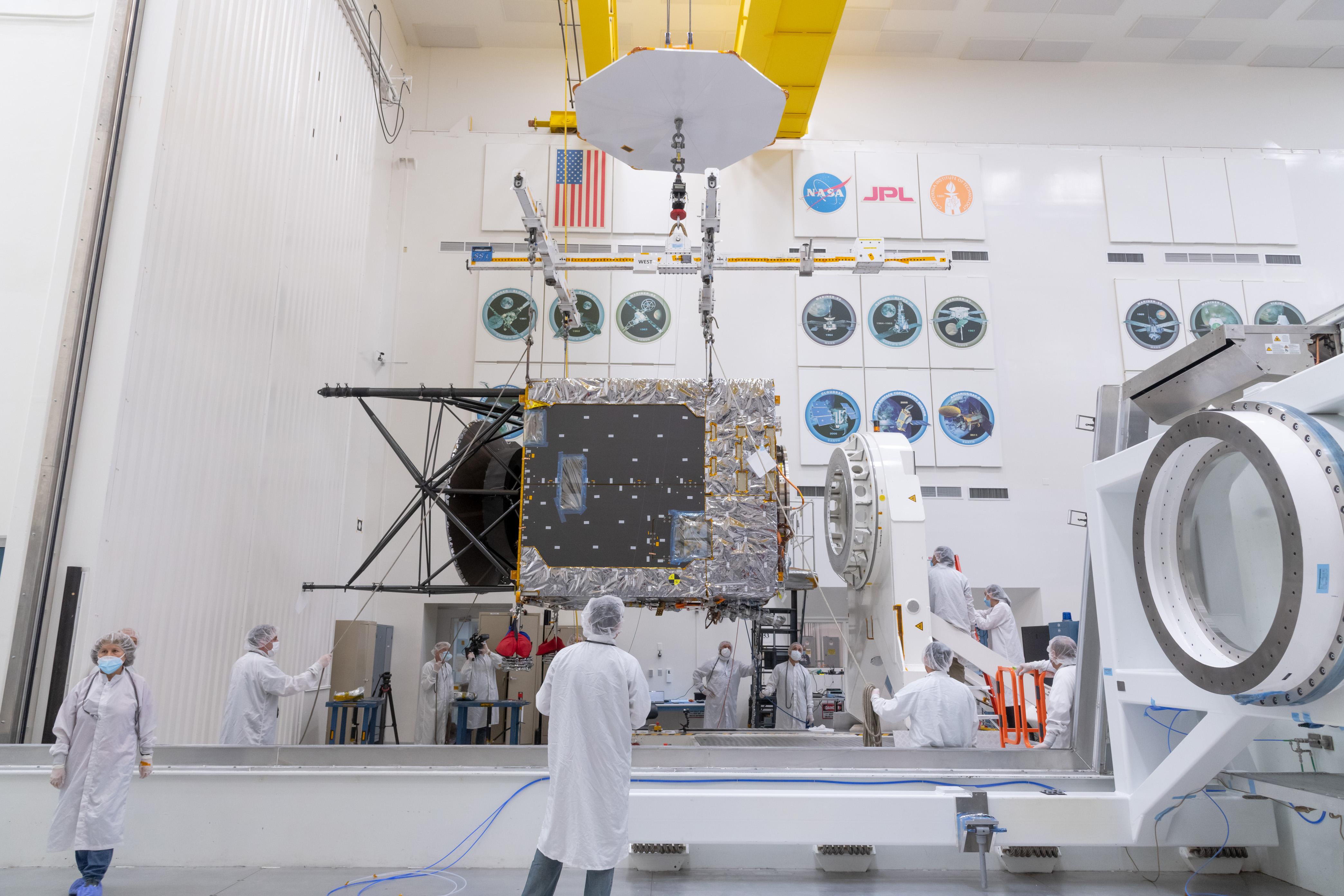 PIA24474: NASA's Psyche Spacecraft Chassis Arrives at the Agency's JPL