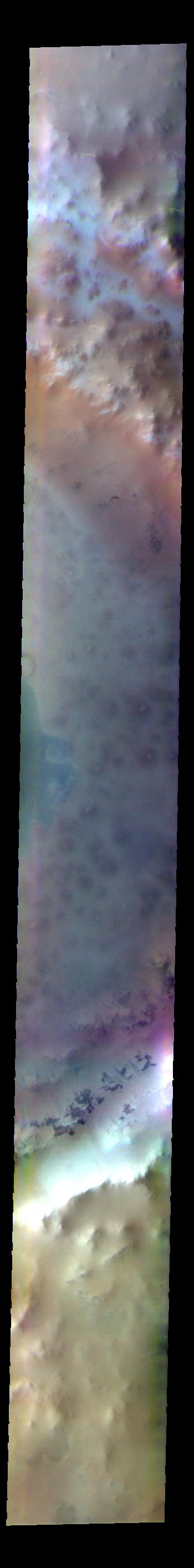 PIA25060: Lomonosov Crater - False Color