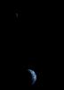 PIA00013: Crescent Earth and Moon