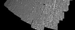 PIA00067: Mercury: Photomosaic of the Shakespeare Quadrangle of Mercury (Southern Half) H-3