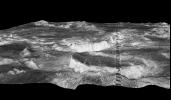 PIA00096: Three-dimensional perspective views of Venusian Terrains composed of reduced resolution left-looking synthetic-aperture radar images merged with altimetry data from the Magellan spacecraft.