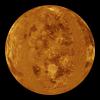 PIA00257: Venus - Computer Simulated Global View Centered at 0 Degrees East Longitude