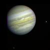 PIA00358: Jupiter and Three Galilean Satellites