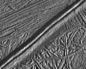 PIA00589: Mosaic of Europa's Ridges, Craters