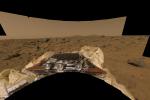 PIA00774: New Perspective of Undeployed Rover